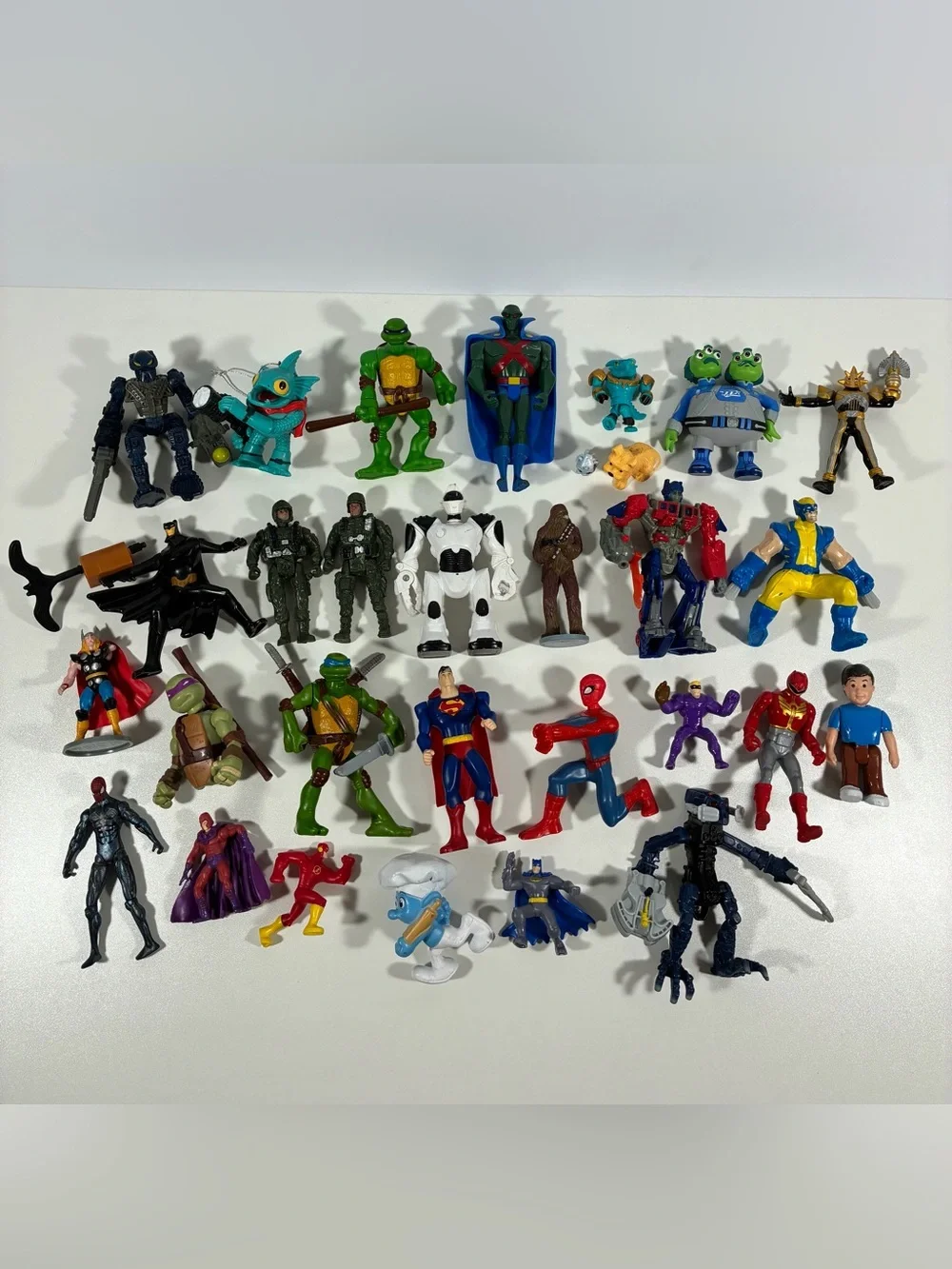 Lot of 28 Assorted Action Figures Ninja Turtles Batman Spider-Man McDonald’s VTG